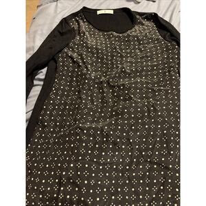 Whyci Milano Women’s Long Sleeve Top Sz 40 Italy Black